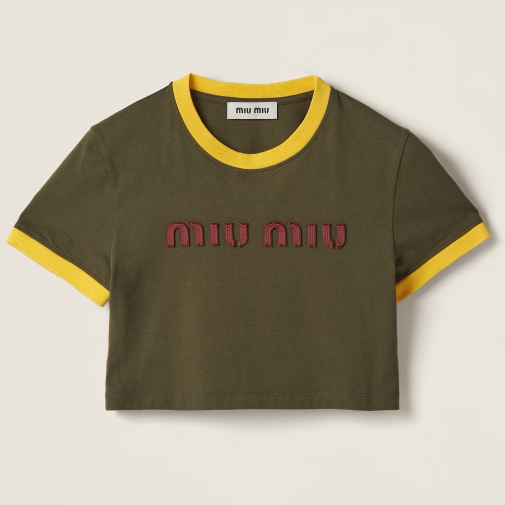 EXTREMELY RARE Miu Miu Embroidered Cropped Shirt